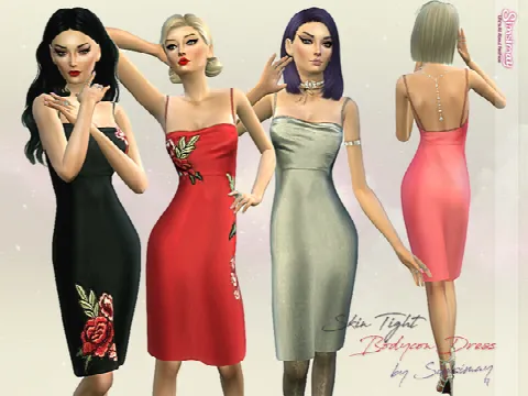 Skin tight satin bodycon dress
