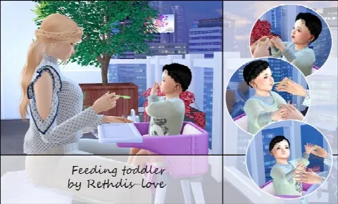 Feeding toddler posepack