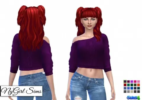 Off Shoulder Cable Knit Crop Sweater