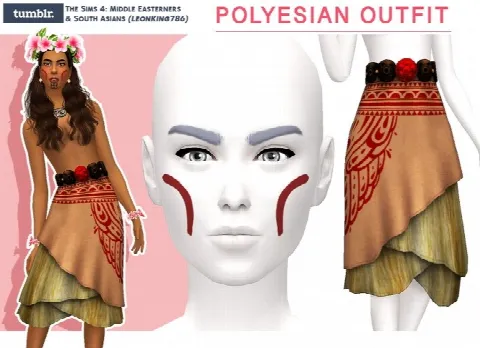 Polyesian Outfit and Painted Face
