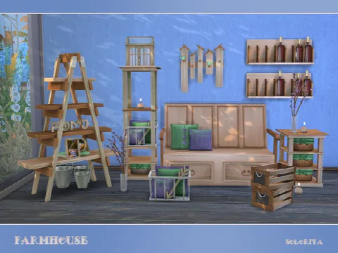 Modern farmhouse set by soloriya, Sims 4 furniture CC – image 4