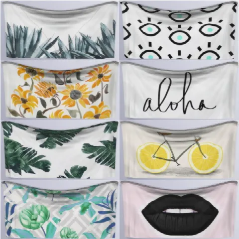 Wall Tapestry Collection #1 by Tatschu, Sims 4 decor CC – image 2