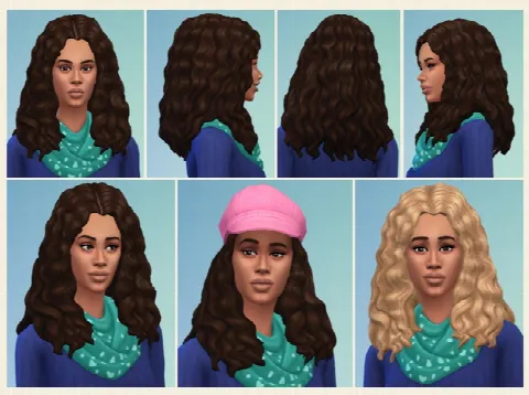 Curly Long Middle Part Hair Edit