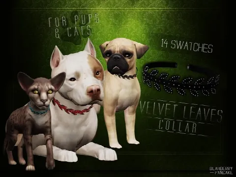 Velvet leaves collar for cats & dogs