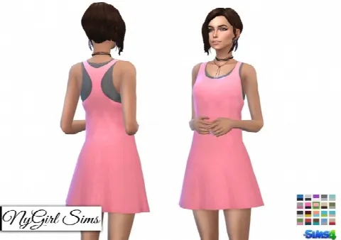 Layered Athletic Tank Dress