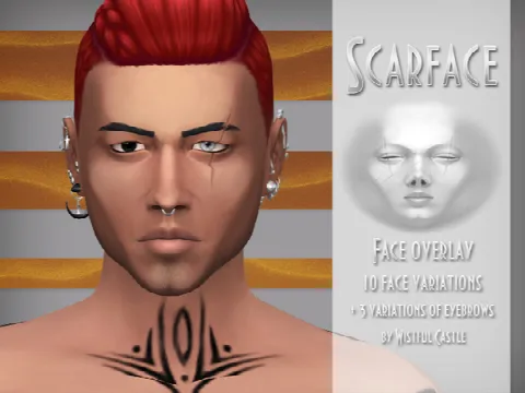 Scarface Male face overlay & eyebrows