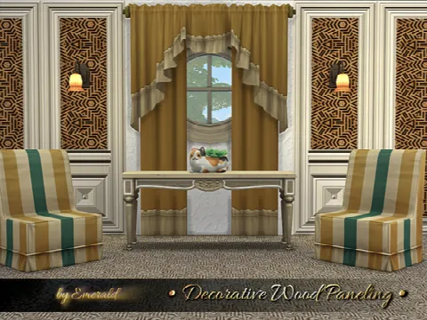 Decorative Wood Paneling by emerald, Sims 4 walls & floors CC – image 2