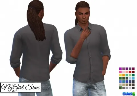 Untucked Rolled Sleeve Button Up