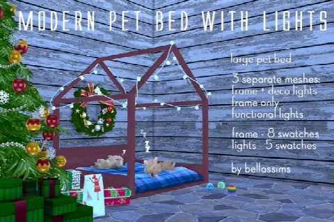 Modern pet bed with lights