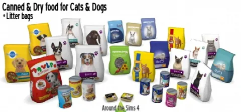 Canned Food & Dry food bags for Cats & Dogs