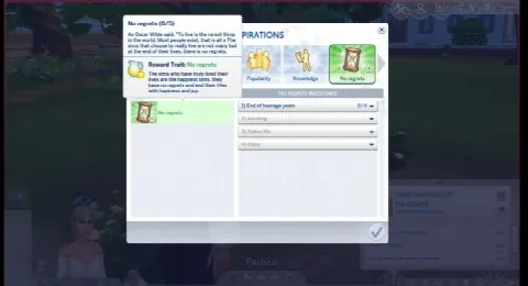 No regrets Aspiration