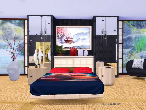 Japan Bedroom by ShinoKCR, Sims 4 bedroom CC – image 2