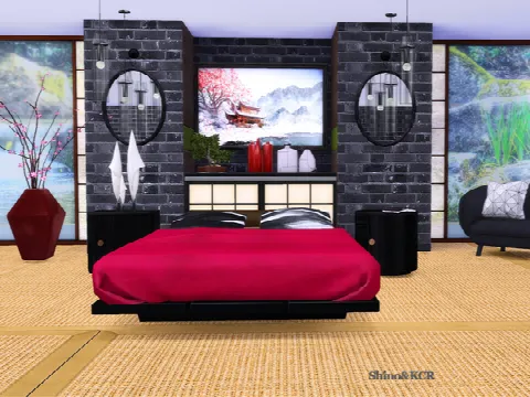 Japan Bedroom by ShinoKCR, Sims 4 bedroom CC – image 3