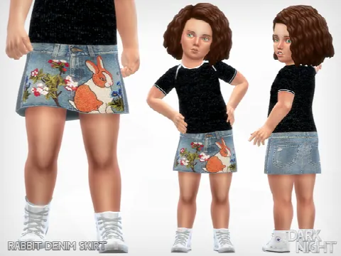 Rabbit Denim Skirt