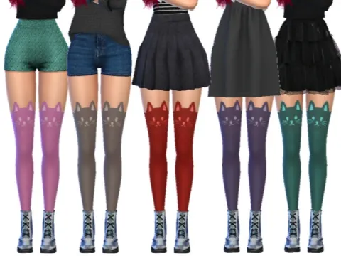 Kawaii Cat Stockings by Wicked_Kittie, Sims 4 tights CC – image 2
