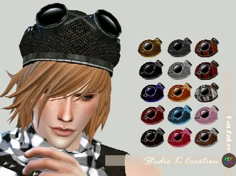 Aviator hat by karzalee, Sims 4 headwear CC – image 2