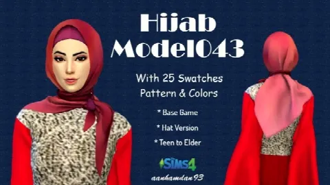Hijab Model043 & Kaftan Abaya by Aanhamdan93, Sims 4 female clothes CC – image 2