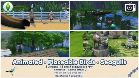 Animated Placeable Birds Seagulls