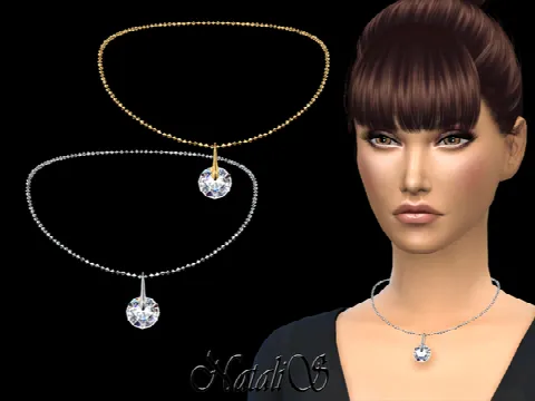 Round crystal pendant necklace