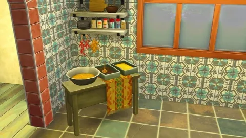 Liberated food stall table and food clutter