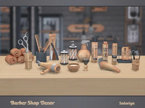 Barber Shop Decor by soloriya, Sims 4 decor CC – image 2