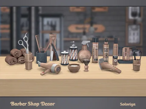 Barber Shop Decor by soloriya, Sims 4 decor CC – image 3
