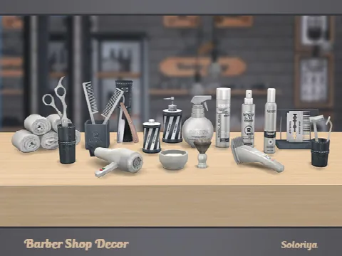 Barber Shop Decor by soloriya, Sims 4 decor CC – image 4
