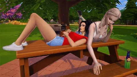 Picnic Table Chat Pose