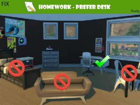 Homework prefer desk
