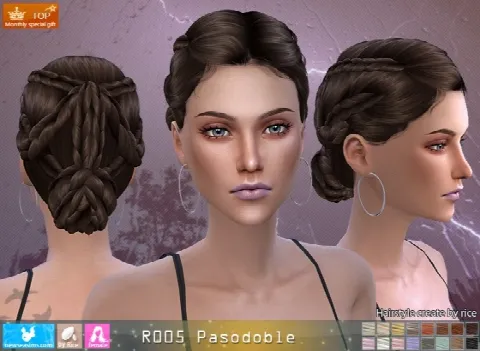 R005 Pasodoble hair (P) by Newseasims, Sims 4 hair CC – image 2