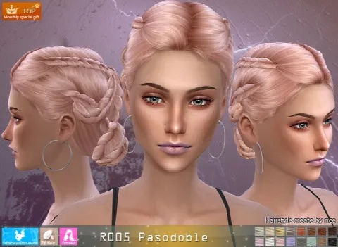 R005 Pasodoble hair (P) by Newseasims, Sims 4 hair CC – image 3