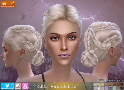R005 Pasodoble hair (P) by Newseasims, Sims 4 hair CC – image 4