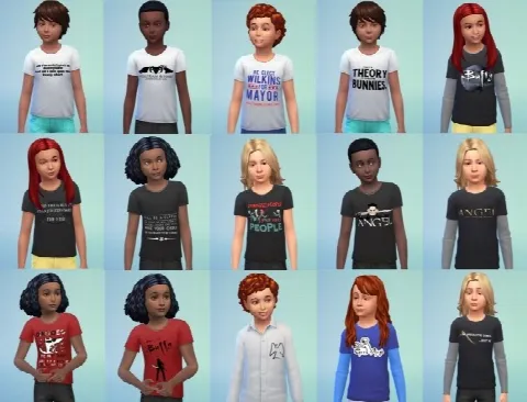 Buffy The Vampire Slayer T-Shirts, Tank Tops & Hoodies (Kids) by Koteyka, Sims 4 female clothes CC – image 2