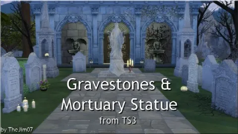 Gravestones & Mortuary Statue from TS3