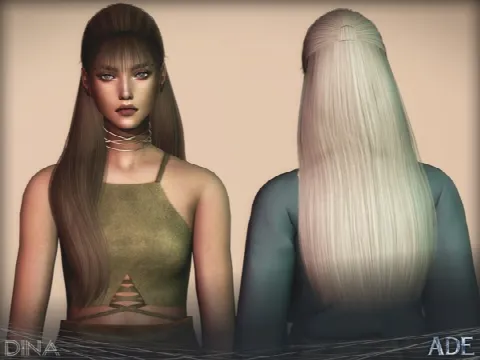 Dina hair by Ade_Darma, Sims 4 hair CC – image 2
