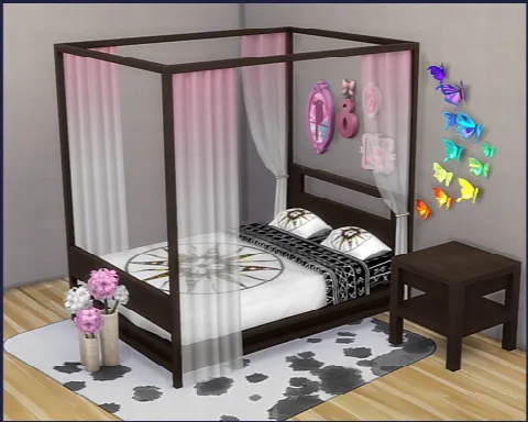 Bed frame Himmelbett by Cappussims4you, Sims 4 furniture CC – image 2