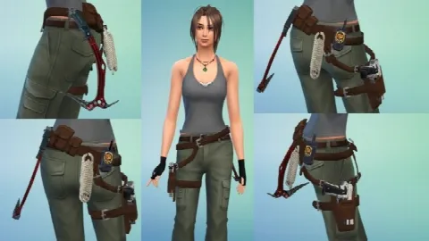 Lara Croft Tomb Raider Holster Gun Belt by Sri, Sims 4 accessories CC – image 2
