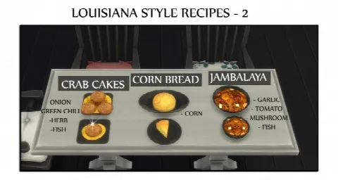 Louisiana Style Recipes 2 Cornbread, Crabcake and Jambalaya