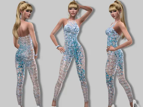 Frozen glitter and shiny jumpsuit