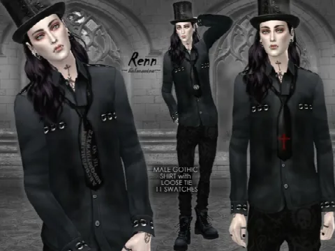 RENN Gothic Shirt with Loose Tie MALE