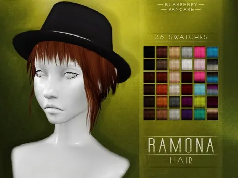 Ramona hair by Blahberry Pancake, Sims 4 hair CC – image 2