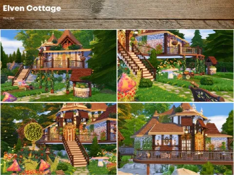 Elven Cottage by Pralinesims, Sims 4 residential lots CC – image 2