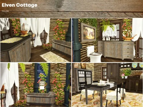 Elven Cottage by Pralinesims, Sims 4 residential lots CC – image 3