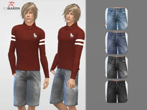 Denim shorts for men