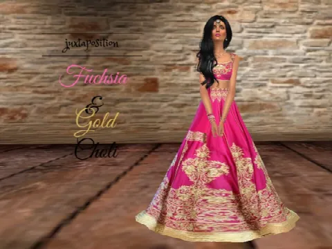 Fuchsia & Gold Choli
