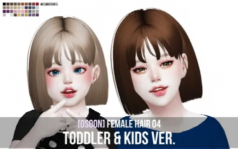 Female Hair 04 Toddler & Kids