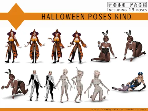 Halloween poses Kind Posepack