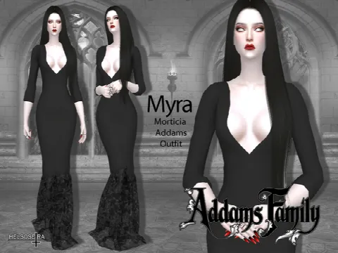 MYRA Morticia Addams Dress