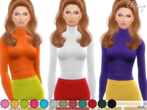 Ribbed Turtleneck Top