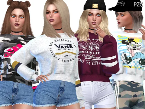 Sweatshirts Collection 010 Cold As Ice by Pinkzombiecupcakes, Sims 4 female clothes CC – image 2